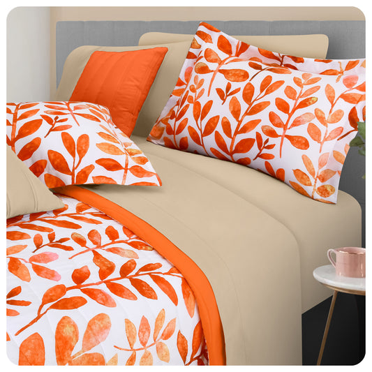 Colcha estampada Branch Arcilla